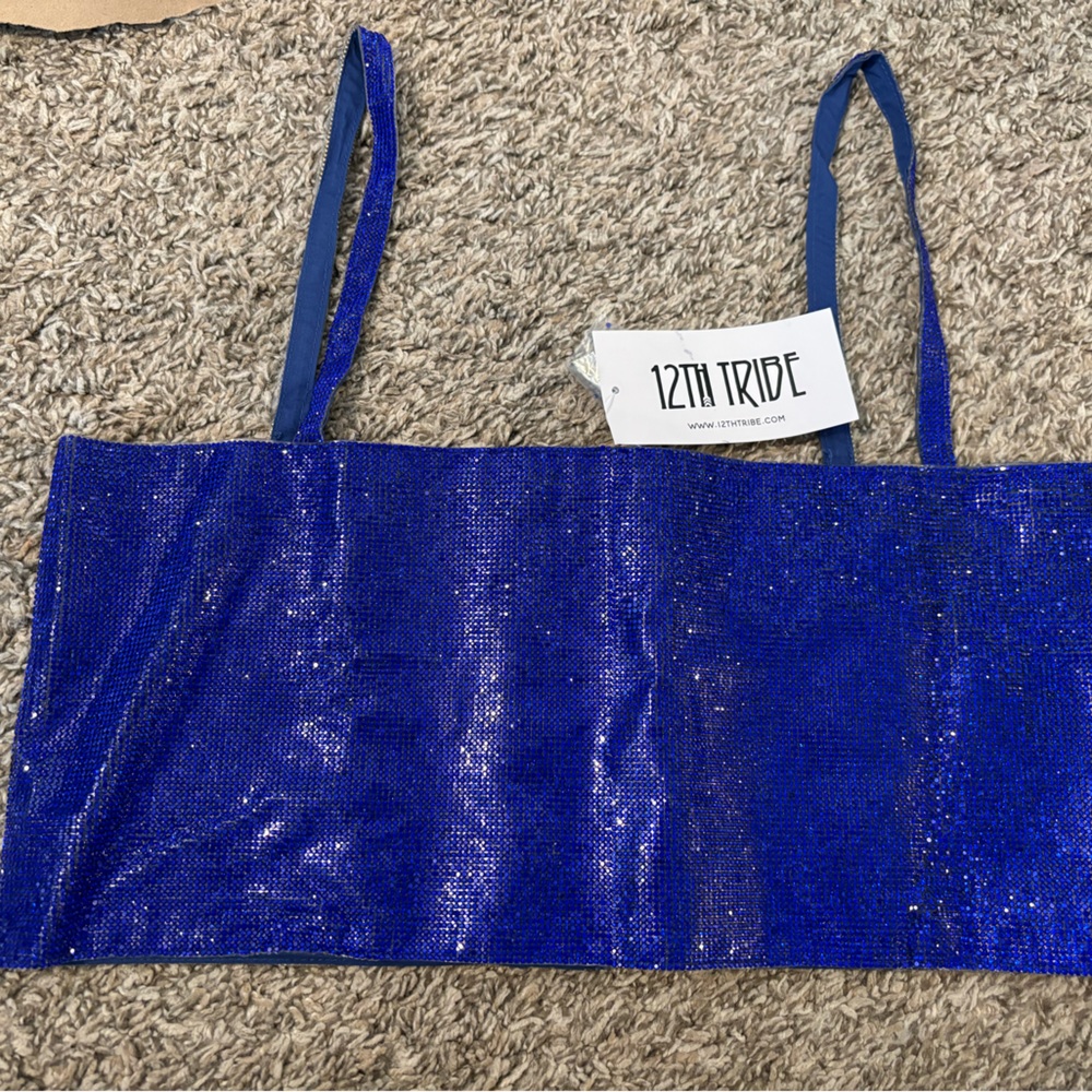 Blue sparkly crop top